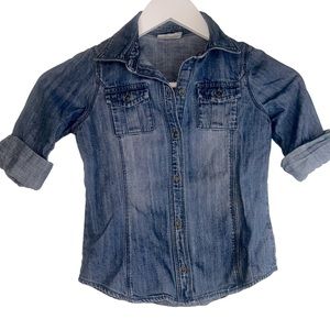 Crazy 8 Denim 5/6 Top Button Up Blouse w Pockets